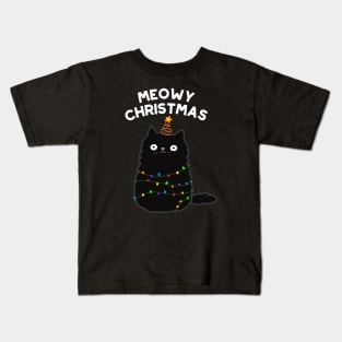 Meowy Christmas Cute Merry Cat Pun Kids T-Shirt